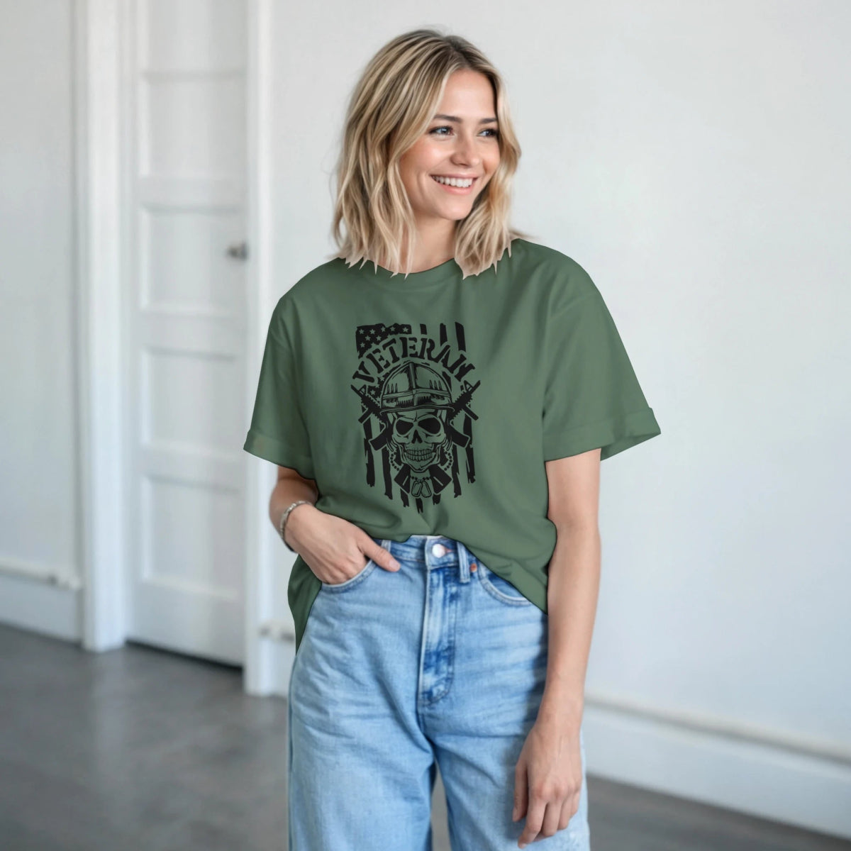 Veteran Tribute Heavyweight Cotton T-Shirt – Classic Fit Casual Wear - Authentic Patriot