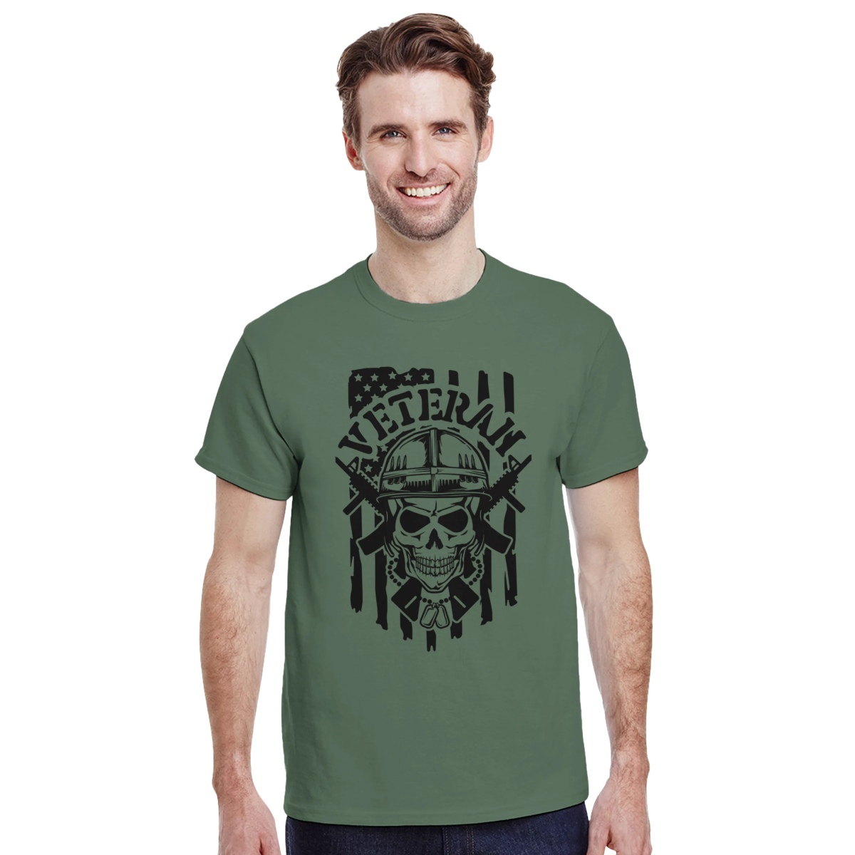 Veteran Tribute Heavyweight Cotton T-Shirt – Classic Fit Casual Wear - Authentic Patriot