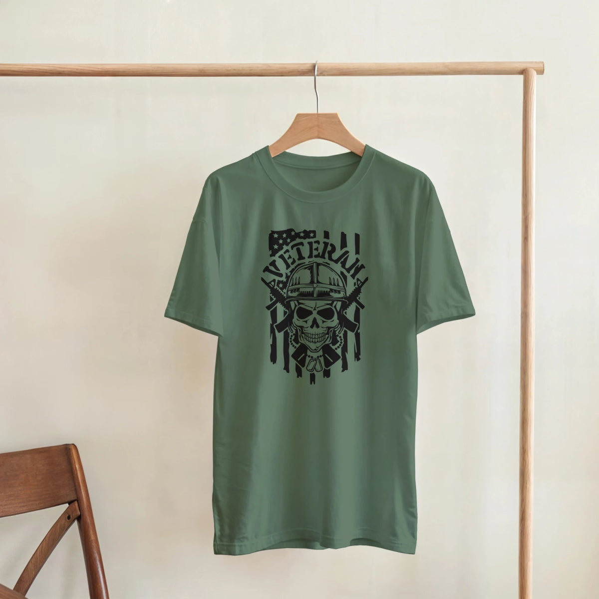 Veteran Tribute Heavyweight Cotton T-Shirt – Classic Fit Casual Wear - Authentic Patriot