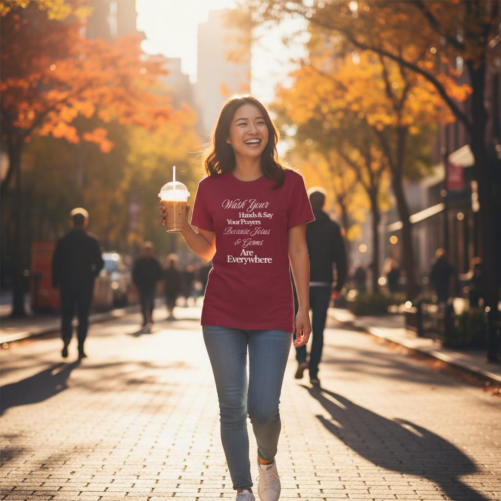 Wash Your Hands And Say Your Prayers T-Shirt – Jesus & Germs Design - Authentic Patriot