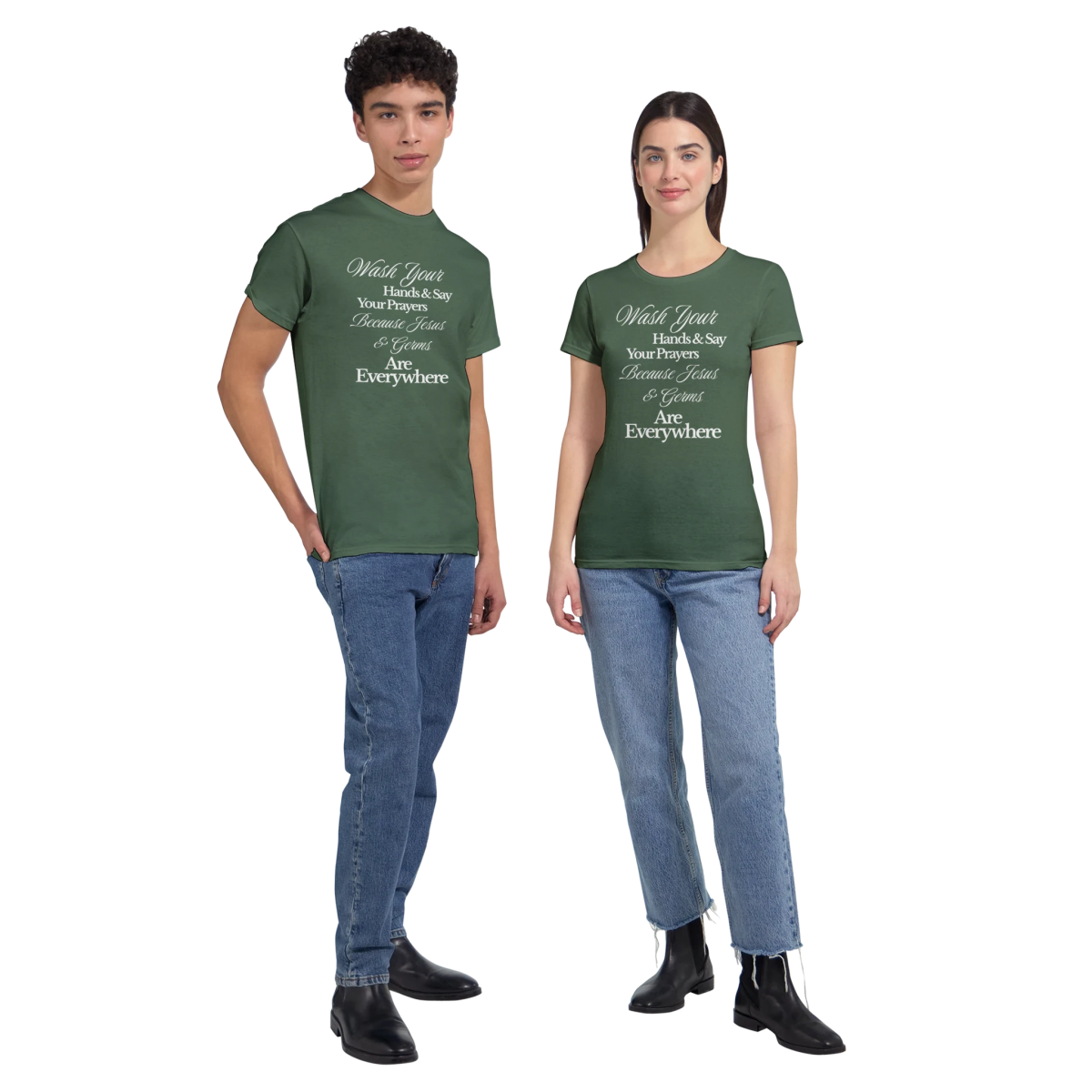 Wash Your Hands And Say Your Prayers T-Shirt – Jesus & Germs Design - Authentic Patriot