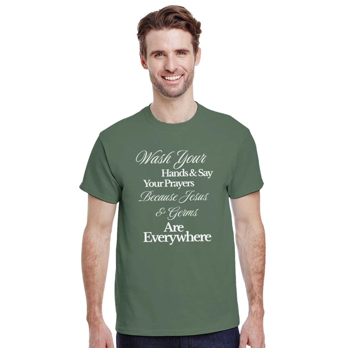 Wash Your Hands And Say Your Prayers T-Shirt – Jesus & Germs Design - Authentic Patriot